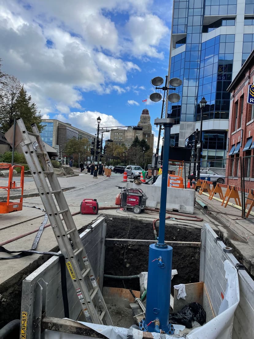 Line stopping equipment in action